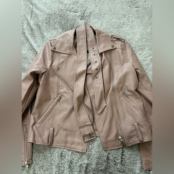 Salmon colored faux leather jacket, size small - Picture 1 of 4